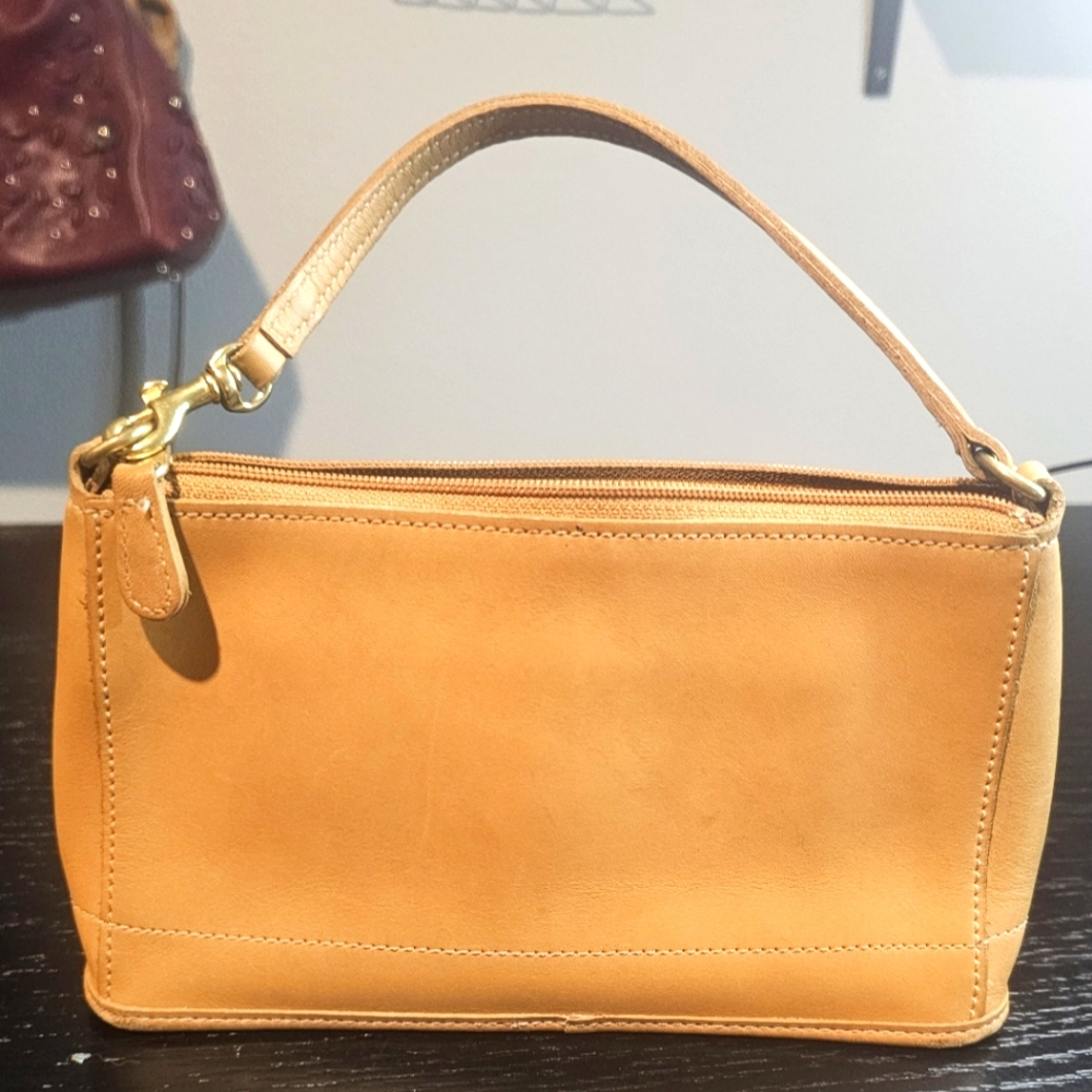 COACH. Tan Leather Mini Handbag